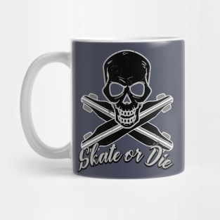 Skate Or Die Skull N Longboards Mug